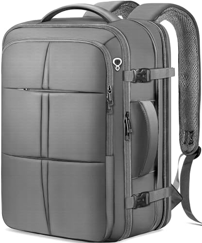 Travel Backpack for Men, 50L Expandable Large Carry On TSA Backpack, Grey - color: Grey