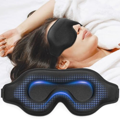 3D Weighted Eye Mask for Lash Extensions, Eye Covers for Sleep - color: Obsidian