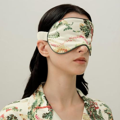 LILYSILK 1 pc 100% Silk Sleep Mask Blindfold Elastic Strap Soft and Comfortable Night Shade for Men Women Aries - color: Aries