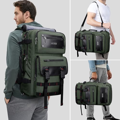 WITZMAN Travel Backpack for Men Duffle Bags Fits 17 Inch Laptop - color: Army Green