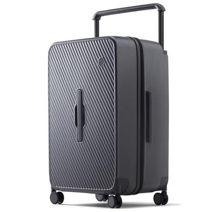 mixi 26 Inch Large Checked Luggage Suitcase with Spinner Wheels Upgrade Wide Handle PC Hard Shell Rolling Travel Suitcase with TSA Lock, Rock Gray - color: Rock Gray