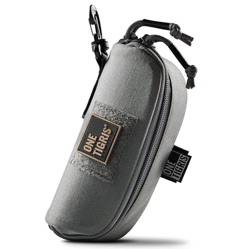 ONETIGRIS Hard Shell Sunglasses Case MOLLE Tactical Eyeglasses Pouch - color: Grey