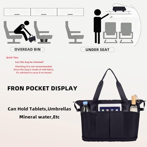 Travel Rolling Duffel Bag with Removable Wheels,Expandable Foldable Carry-On Luggage for Trip or Hospitalization - color: Navy Blue