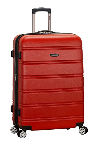 Rockland Melbourne Hardside Expandable Spinner Wheel Luggage, Checked Large 28", Red - color: Red, size: Checked Large 28"