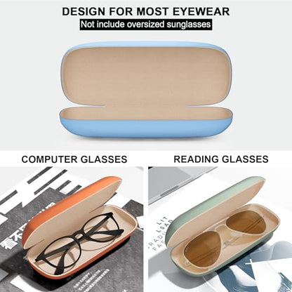 Eyeglasses Case, Hard Shell Protective Case for Glasses, Unisex for Women Men - color: 3 Pack-solid Color-3