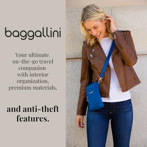 Baggallini Women's Securtex Anti-theft Activity Crossbody Bag - color: Indigo Petal
