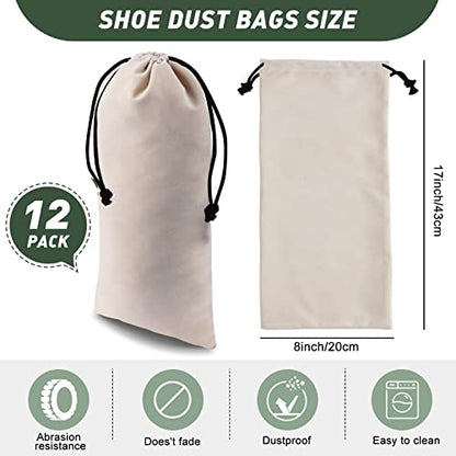 Kenning 12 Pcs 8 x 17 in Single Shoe Bags for Travel with Drawstring