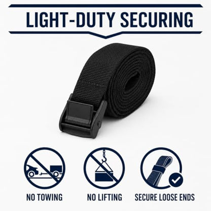 6.5 Feet x 1In Lashing Straps with Buckle, 4Pcs Cam Buckle Straps - color: Black, size: 6.5ft