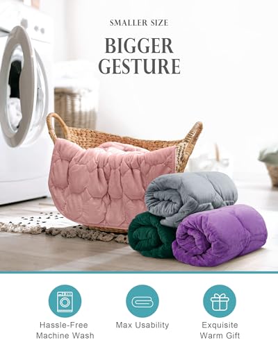 Cottonblue 소형 가중 랩 담요 3.2kg(7파운드) 성인 청소년용, 61cm x 73.7cm(24 x 29인치), 아늑한 - color: 둔한 핑크, size: 24"x29" 7lbs