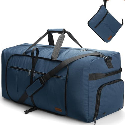 100L Extra Large Foldable Duffle Bag for Travel with Shoe Compartment - color: Dark Blue, size: 100L