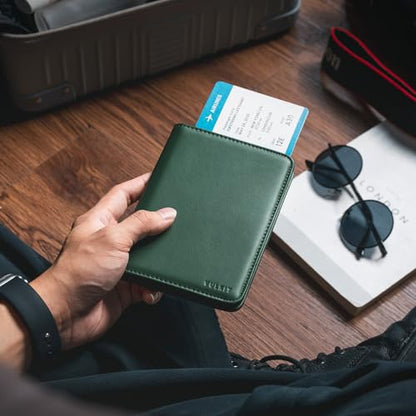 VULKIT Passport Holder For Travel With Magnetic Closure RFID Blocking Travel Wallet Passport Book Cover Boarding Pass Holder Travel Essentials - color: Nappa Olive