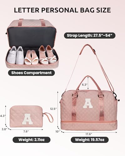 Trip Gifts for Mom From Daughter Duffle Bag with Shoe Compartment - color: Pink, style: B