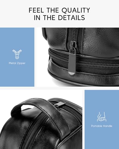 TSA Approved Toiletry Trave Bag for Men Vegan Leather - color: Tawny