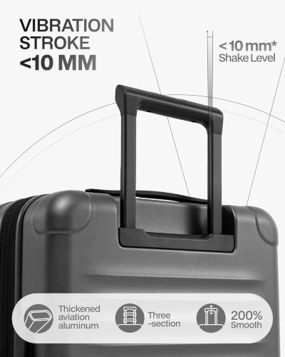 Coolife Expandable Luggage with TSA Lock 2 Piece Set Grey - color: Grey, size: 2 Piece Set（20/29inch）