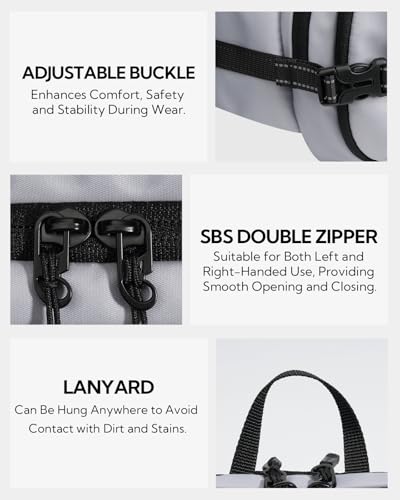 WATERFLY Fanny Pack Waist Bag: 3L Large RFID Anti-Theft for Travel - color: Grey