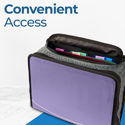 Case-it School Zipper Binder | 3-Inch O-Rings | 600-Sheet | D-146 Lavender - color: K Purple Lavender, size: 1 Pack