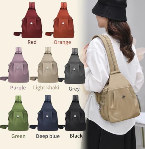 3 in 1 Anti Theft Travel Tote Bag, Convertible Capacity Backpack Purse, Lightweight Sling Bag for Women's Commute & Outdoor (Light Khaki) - color: Light Khaki