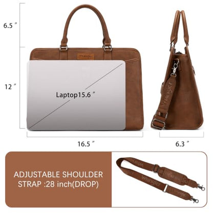 Wrangler Laptop Tote Bag for Women Fits 15.6 In Laptop for Travel and Work - color: Brown