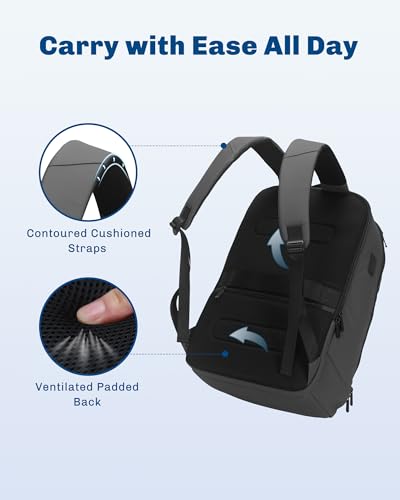 Hynes Eagle 16 Inch Laptop Backpack 25L Business Travel Workday Daypack - color: Grey