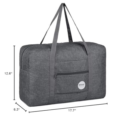 WANDF Personal Item Travel Bag, Carry On Duffle Bag Women - color: Denim Grey