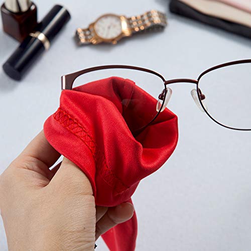 TRIUMPH VISION Glasses Case Soft Eyeglass Case Sunglass Pouch Cloth 3 Pack - color: Black,grey,red