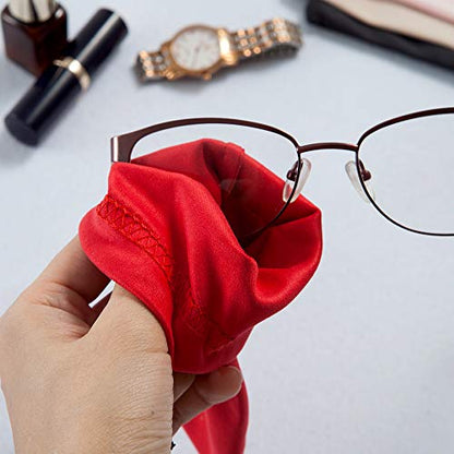 TRIUMPH VISION Glasses Case Soft Eyeglass Case Sunglass Pouch Cloth 3 Pack - color: Black,grey,red
