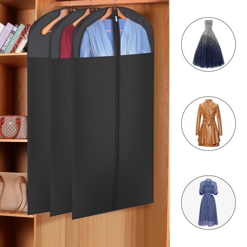 Univivi Garment Bag Suit Bag for Storage and Travel, 54 Inch, Set of 6 - size: 24"X54"-6pcs - Black