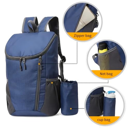 Portable Foldable Backpack Folding Mountaineering Bag, Ultralight Outdoor Cycling Rucksack, Travel Hiking Knapsack (Sky Blue) - color: Sky Blue