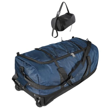 32" 1680D Oxford Duffle Bag w/Wheels, 110L-140L, Navy - color: Navy