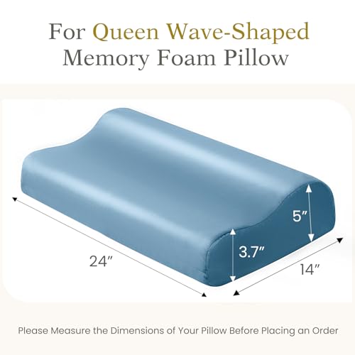 Cooling Contour Cervical Pillowcase, Aqua Blue, 24x14x5/3.7 Inches, 1 Piece - color: Aqua Blue