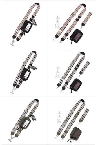 Clip And Go Strap for Phone with Wallet Checkered Crossbody Phone Lanyard With AntiTheft Zipper Pouch - color: Black Red-8