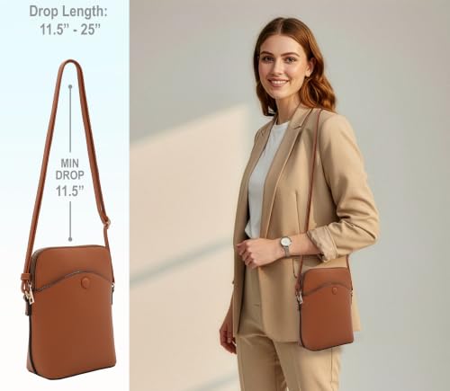 Solene Small Crossbody Bag with Gold Hardware, Mini Shoulder Purse with Adjustable Strap - color: Tan