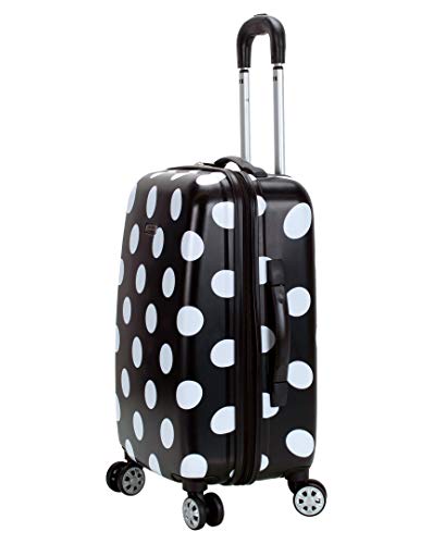 Rockland Laguna Beach Hardside3 Piece Spinner Wheel Luggage Set, (22"/24"/28"), Black Dot - color: Black Dot, size: 3 Piece (28"/24"/20")