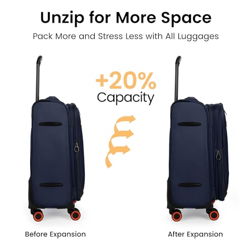 2-Piece (22/32in)Softside Expandable Luggage Set w/TSA LOCK - color: Navy, size: 2-Piece Set (22"/32'')