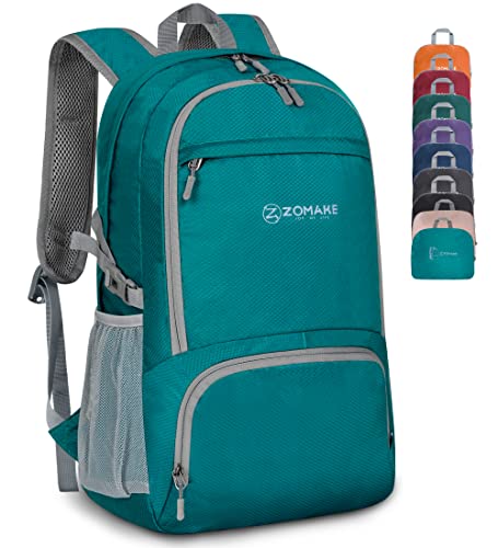 ZOMAKE Lightweight Packable Backpack 30L, Foldable Travel Hiking Daypack - color: C-lake Green, size: 30L