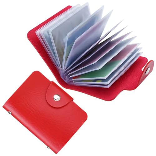 K Y KANGYUN Unisex Small Leather Credit Card Holder - 2 Pack (Redk&Brown)… - color: Red&Brown