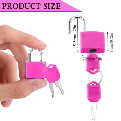 3 Pcs Small Locks with Keys,Multicolor Mini Key Locks, Plastic-Covered Copper Keyed Padlock for Luggage, Backpack, Gym Locker, Suitcase, Boxes - color: Multicolor 3 pcs