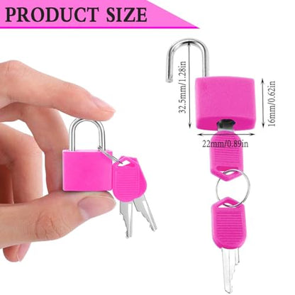 3 Pcs Small Locks with Keys,Multicolor Mini Key Locks, Plastic-Covered Copper Keyed Padlock for Luggage, Backpack, Gym Locker, Suitcase, Boxes - color: Multicolor 3 pcs