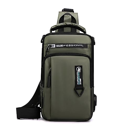 Water Resistant Sling Shoulder Crossbody Bag for Men - color: Green