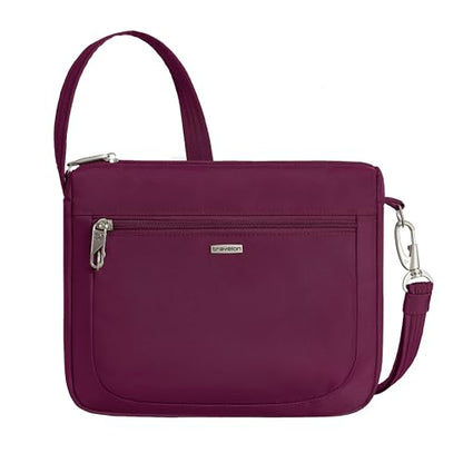 Travelon Anti-Theft Classic Small East/West Crossbody - color: Burgundy