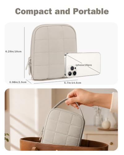 Travel Jewelry Case with Necklace Holder, Earring and Ring Organizer, Camel - color: Camel
