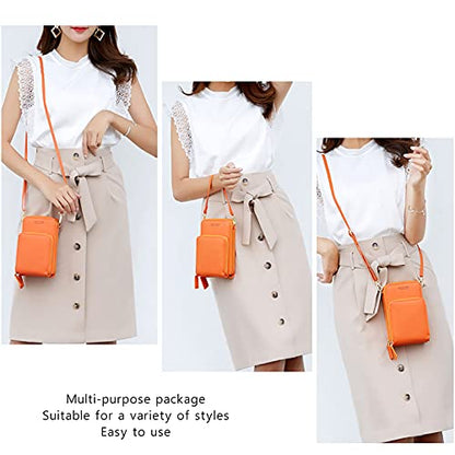 myfriday Small Cell Phone Crossbody Bag, Multi-pocket & 6 Card Slots - color: A-orange