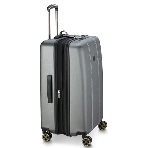 DELSEY PARIS Cadence, 24 Inch Checked Medium Hardside Luggage, Silver - color: Brushed Silver, size: Checked-Medium 24 Inch