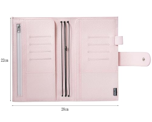 Moterm Companion Traveler's Notebook Cover - Upgraded Design with Back Pocket (Standard Size, Pebbled-Quartz) - color: Pebbled-quartz, size: Standard