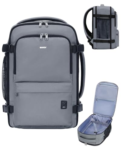 WANDF Personal Item Travel Bag 17x10x9, Carry On Laptop Backpack (Grey) - color: A-grey, size: 17x10x9