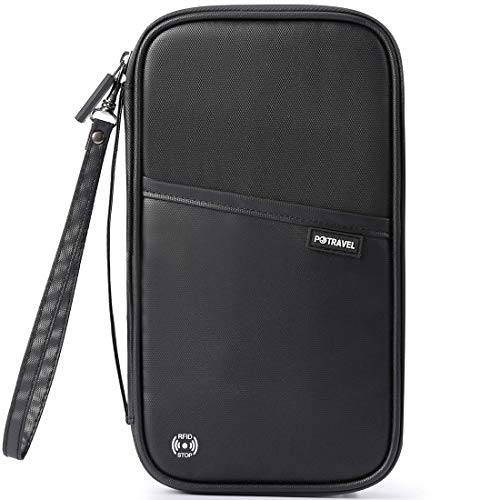 VanFn RFID Travel Passport Wallet, Family Passport Holder, Trip Document Organizer P.Travel Series (Nylon - Black) - color: Black