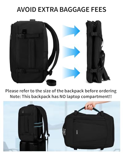 ECOHUB Small Travel Backpack 17" United Airlines Personal Item Bag Black - color: Black, size: 17 inch