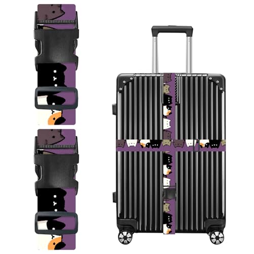 Nuxovilar Luggage Straps Set for Suitcase 1.96x71in Polyester - color: YLU10318, size: 1.96"x70.86"