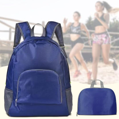 Foldable Backpack Travel Collapsible Backpacks Lightweight Packable Backpacks Men Women Foldable Day Pack for Travel, Hiking, Walking, Cycling, Camping (Navy Blue) - color: Navy Blue