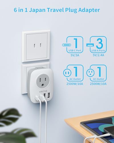 VINTAR US to Japan Plug Adapter, 2 Prong to 3 Prong Outlet Adapter, 2 Pack - style: Type A-Japan Philippines